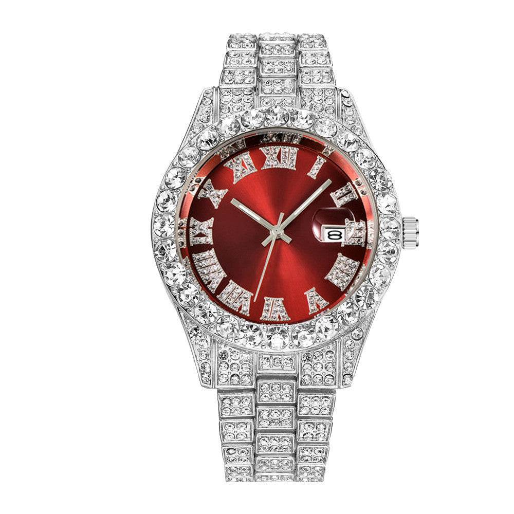 Men's Hip Hop Quartz Watch - Stylish Steel Band, Full Drill Design - Buy Center