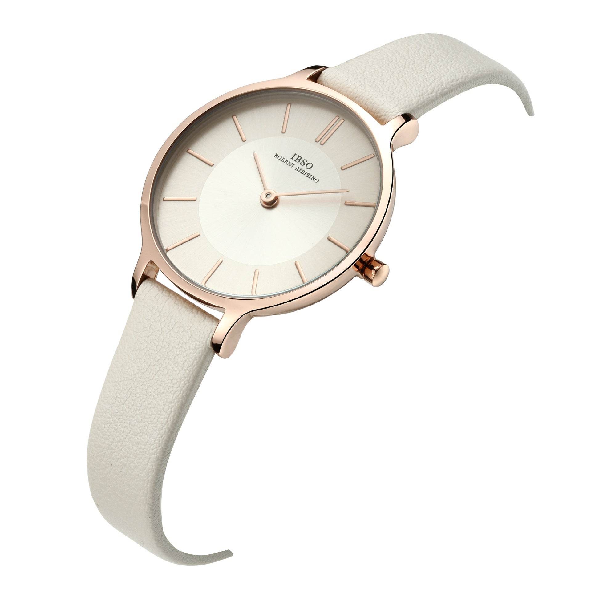 Women's Elegant Waterproof Quartz Watch - Stylish Leather Strap, 30M - Buy Center