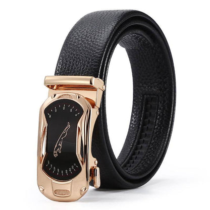 Men's Automatic Leather Buckle Belt - Premium Stylish Business Accessory - Buy Center