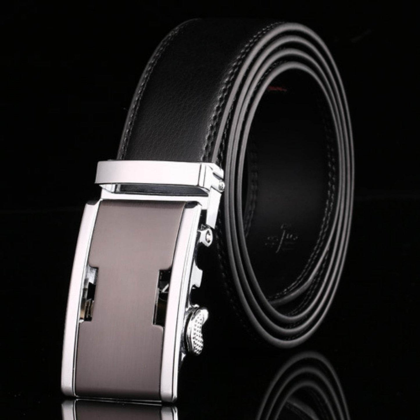 Men's Automatic Buckle Cowhide Belt - Durable Leather, Easy Fastening - Buy Center