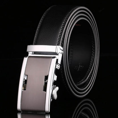 Men's Automatic Buckle Cowhide Belt - Durable Leather, Easy Fastening - Buy Center