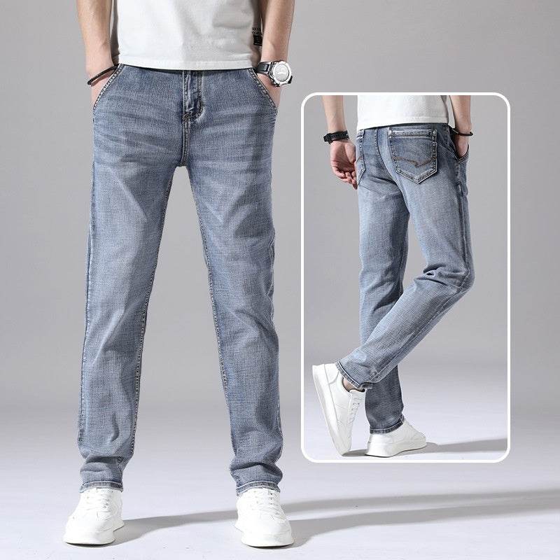 Retro Thin Tapered Jeans for Men - Stylish Casual Trousers for Summer - Buy Center