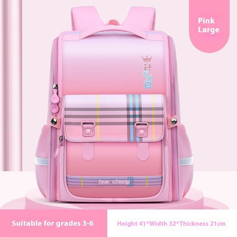 Plaid Schoolbag with Spine Protection - Ultra-Light Waterproof Backpack for Boys - Buy Center