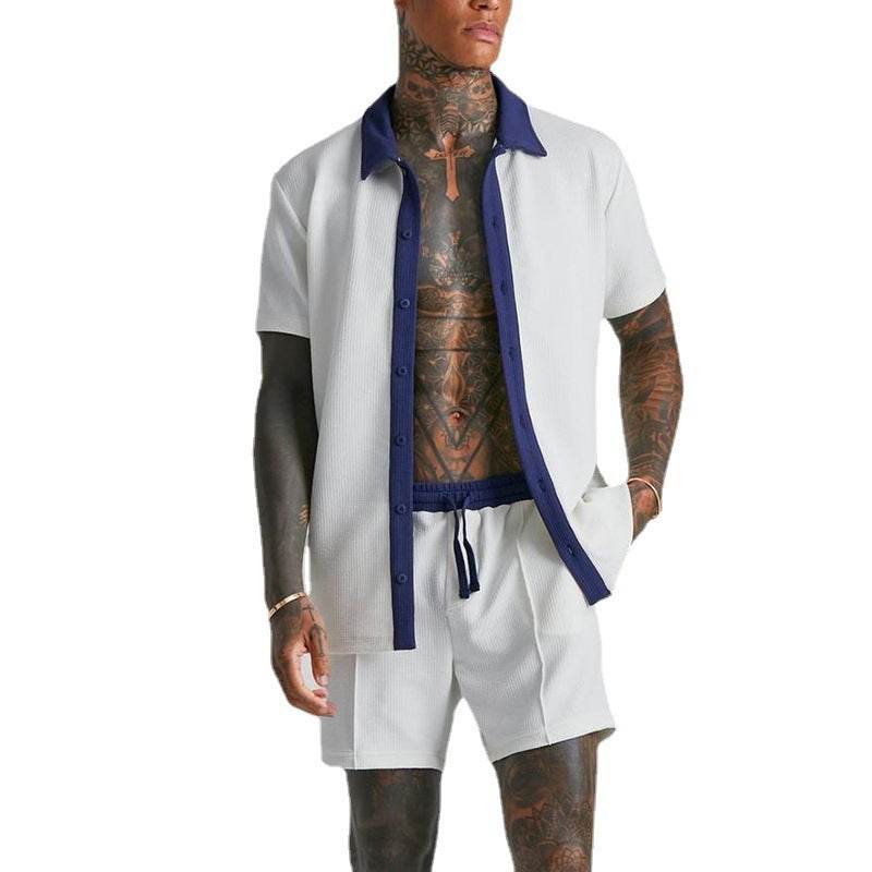 Buycenter Men's Casual Sports Suit - Stylish Geometric Short Set - Buy Center