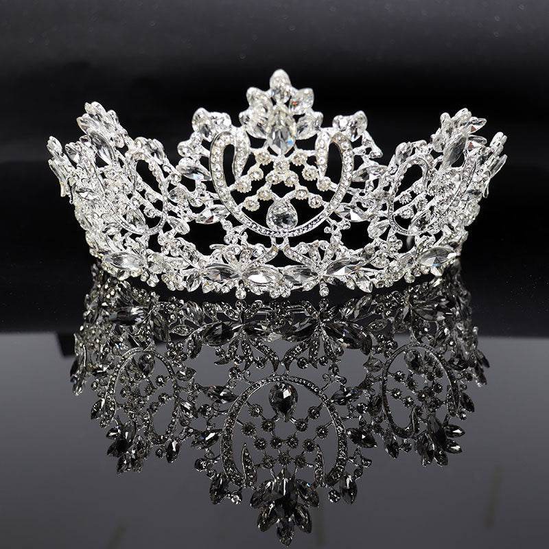 Elegant Flower Horse Eye Tiara - Gold Plated Wedding Crown Jewelry - Buy Center