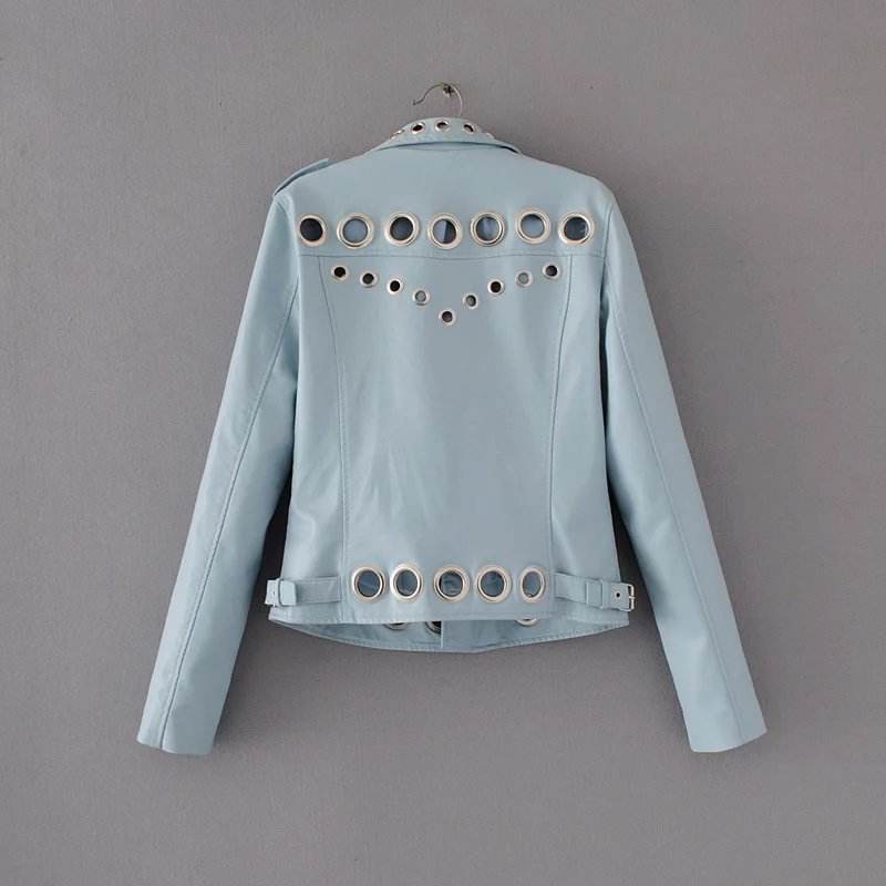 Buycenter Ladies Fashion PU Leather Jacket - Hollow Design, Urban Style - Buy Center