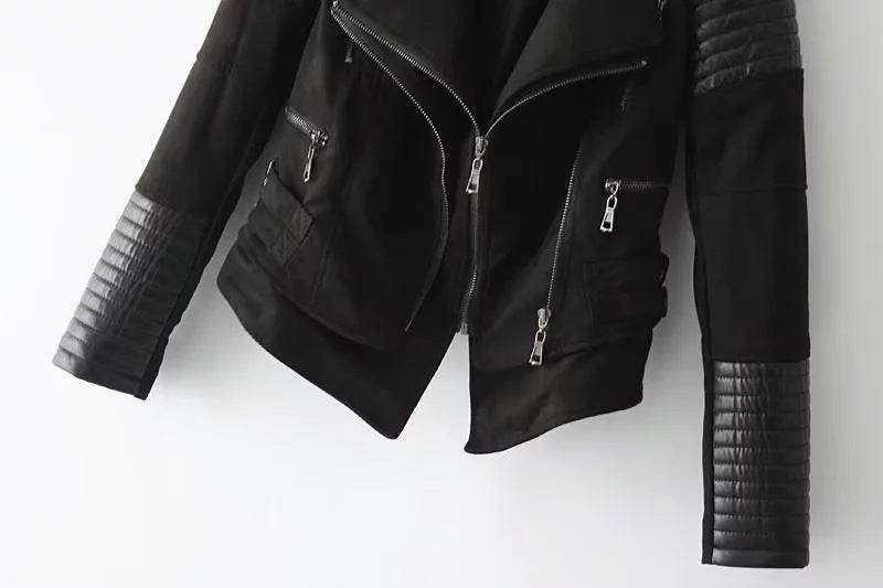Buycenter Cropped Leather Jacket - Stylish European Design, Imitation Leather - Buy Center