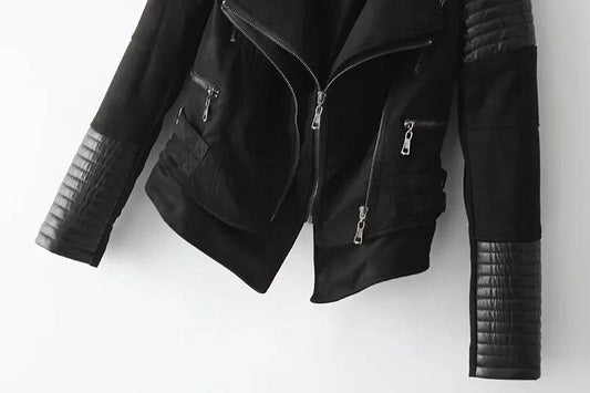 Buycenter Cropped Leather Jacket - Stylish European Design, Imitation Leather - Buy Center