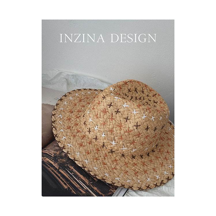 Retro Western Cowboy Straw Hat - Unisex Fashion Accessory for All Seasons - Buy Center