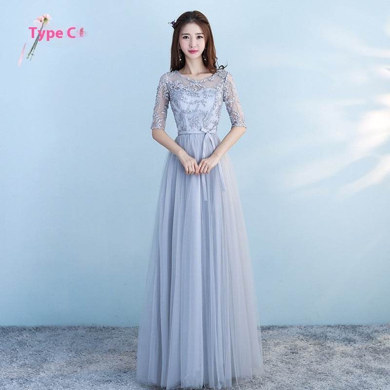 Elegant Long Blue Bridesmaid Dress - Customizable Styles & Sizes Available - Buy Center