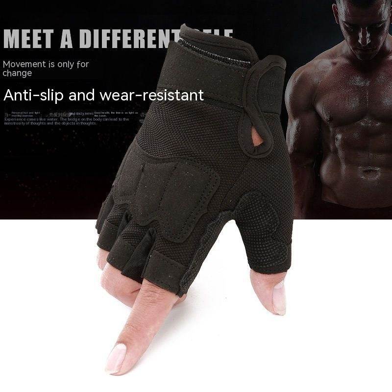 Camouflage Short Finger Gloves - Unisex for Motorcycle Riding & Outdoor Use - Buy Center
