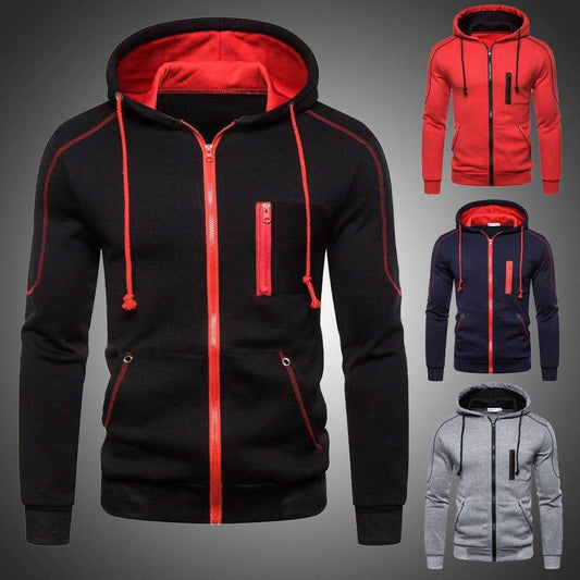Buycenter Men's Zipper Sweater - Casual Long Sleeve for Spring & Autumn - Buy Center