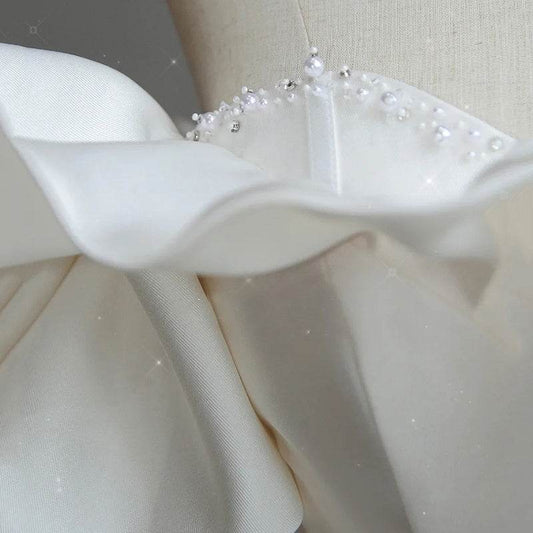 French Satin Light Wedding Dress - Soft Stylish Bridal Gown 2025 - Buy Center