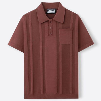 Buycenter Men's Summer Polo Shirt - Short Sleeve Solid Color Sweater - Buy Center