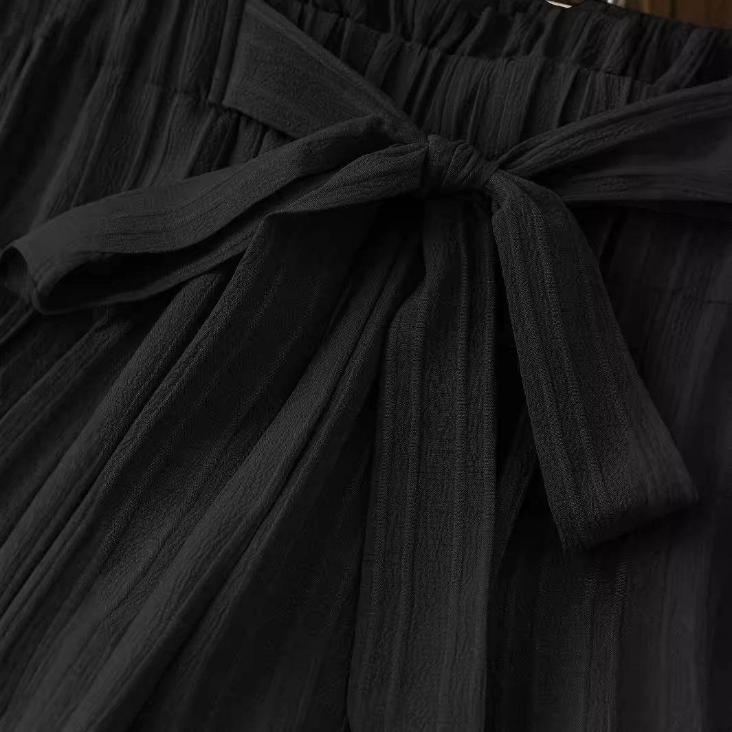 Women's Solid Color Wide Leg Pants - Trendy Belted Style for Every Occasion - Buy Center
