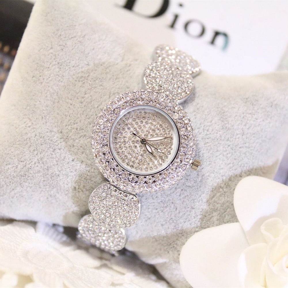 Buycenter Women's Steel Band Diamond Watch - Elegant Quartz Design - Buy Center