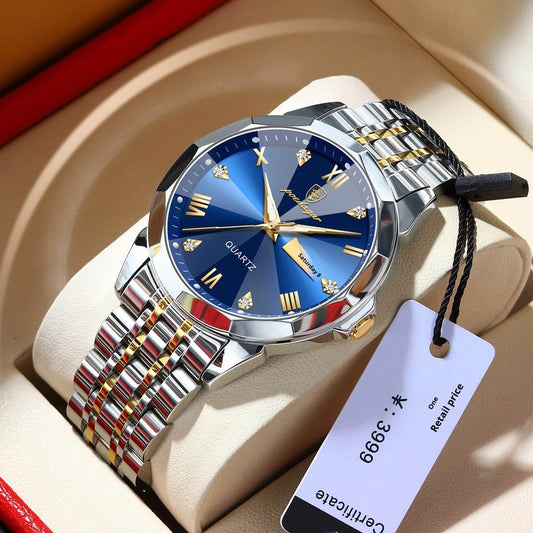 Buycenter Luxury Men's Waterproof Quartz Watch - Super Luminous Elegance - Buy Center