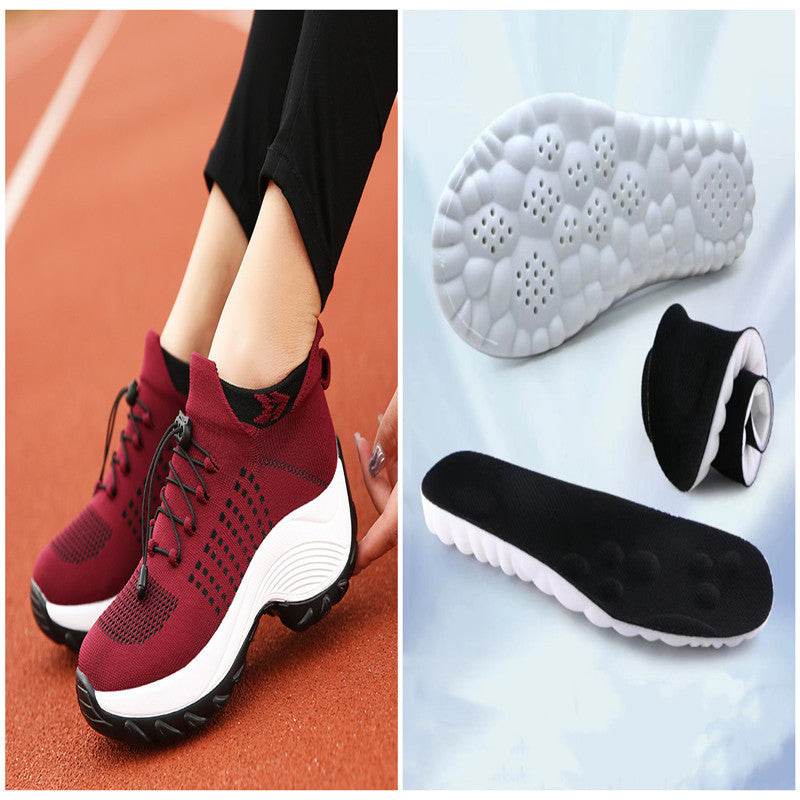 Buycenter Women's Breathable Sports Flats - High Elastic Woven Design - Buy Center
