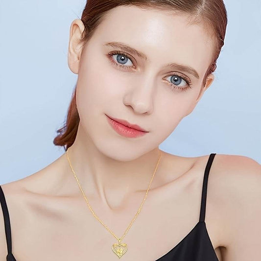Buy Center Sunflower Heart Pendant Necklace - Gold Cross Chain for Women - Buy Center