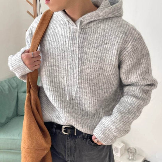Slouchy Thick Fluffy Sweater Jacket - Korean Style for Men 2025 - Buy Center