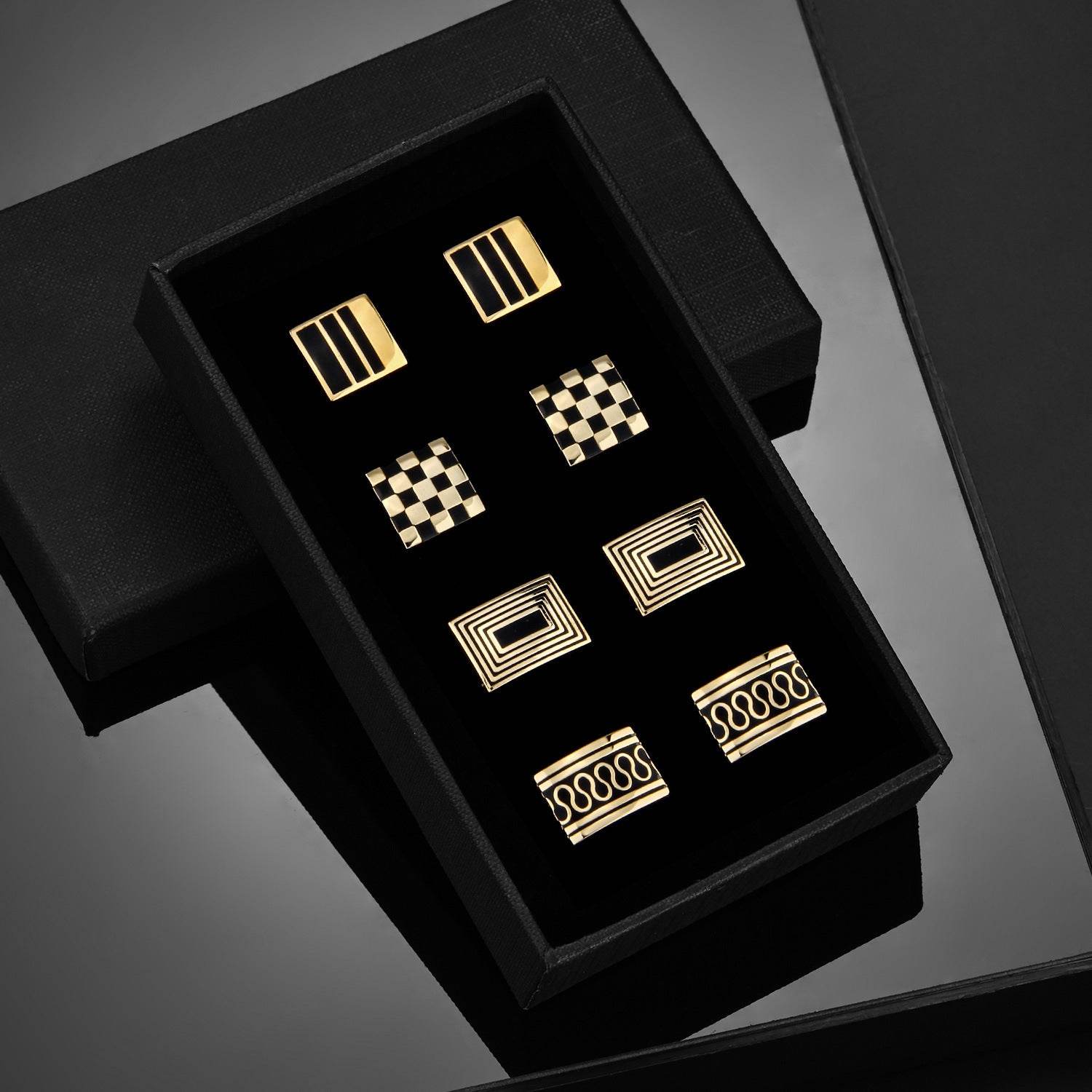 French Fashion Enamel Gold Plated Cufflinks - Stylish Copper Accessory - Buy Center