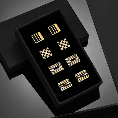 French Fashion Enamel Gold Plated Cufflinks - Stylish Copper Accessory - Buy Center