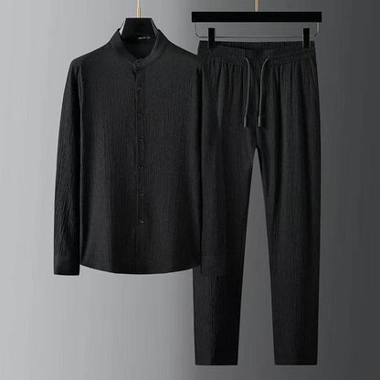 Casual Summer Light Suit for Men - Trendy Seersucker Striped Design - Buy Center