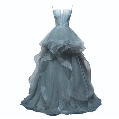 Buycenter Grey Green Suspender Bra Evening Dress - Elegant for Women - Buy Center