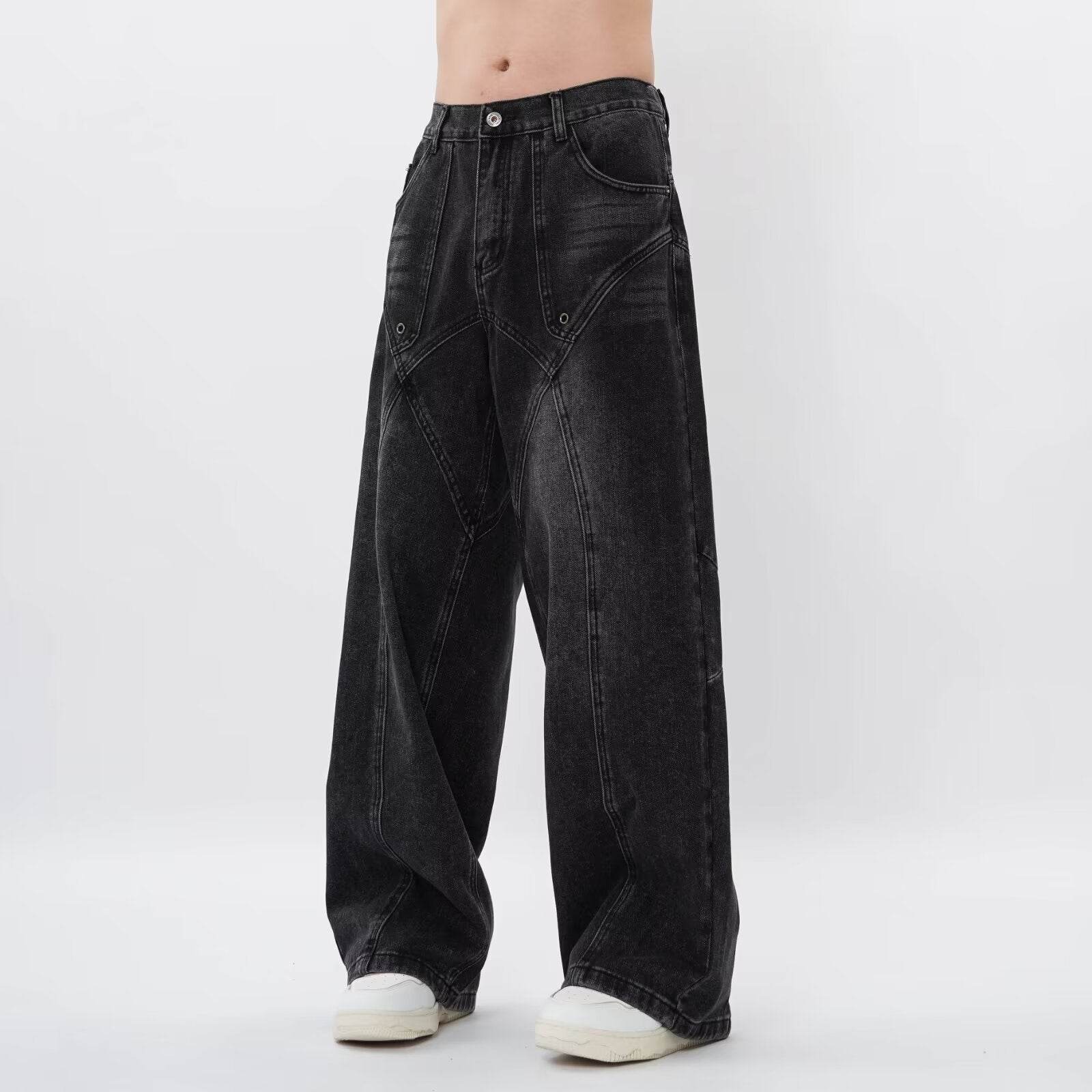 Buycenter Fashion Men's Loose Cargo Pants - Wide-Leg, Mid-Waist Style - Buy Center