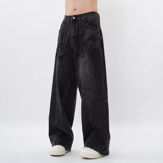 Buycenter Fashion Men's Loose Cargo Pants - Wide-Leg, Mid-Waist Style - Buy Center