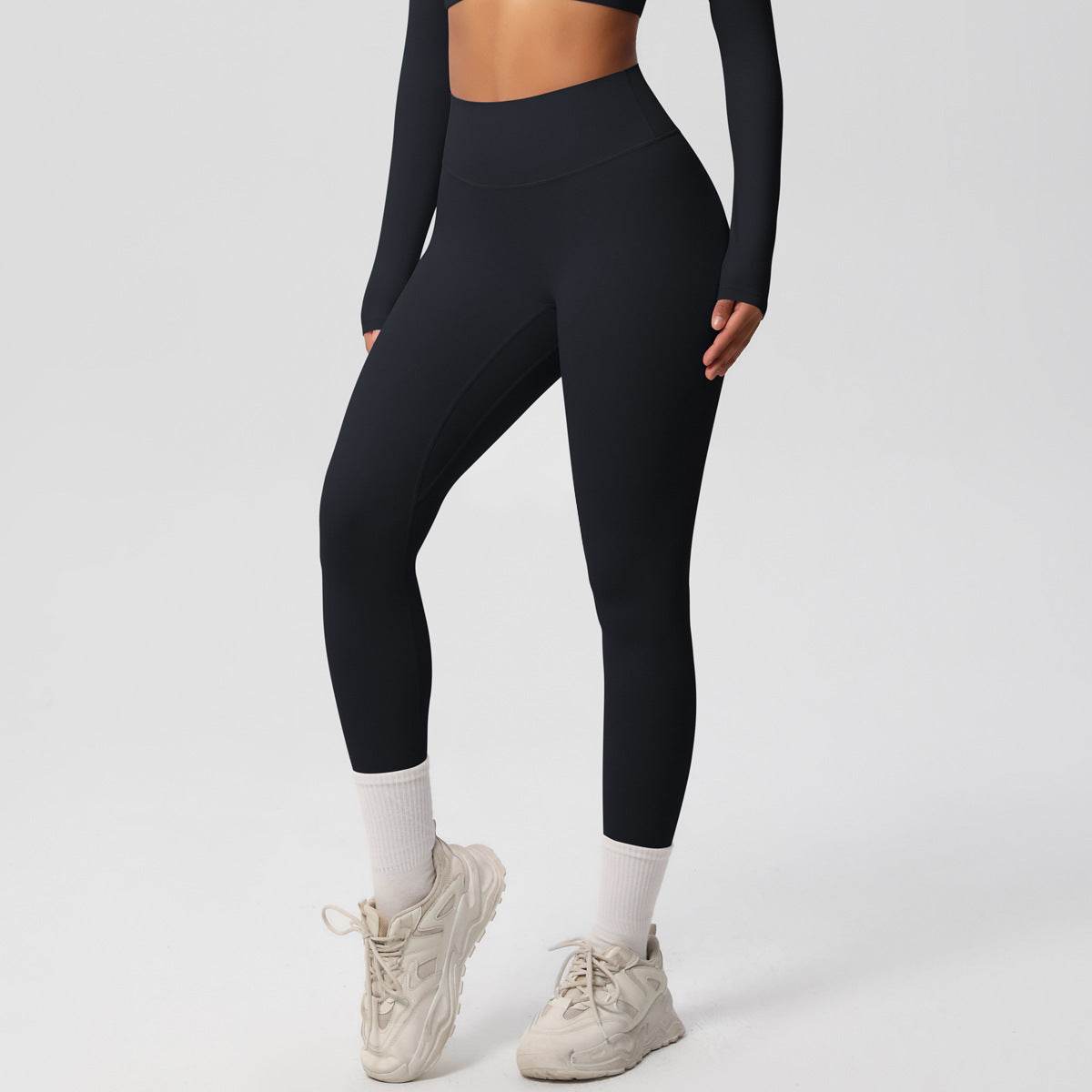 High Waist Nude Feel Leggings - Skin-Friendly Sports Tights for Fitness - Buy Center