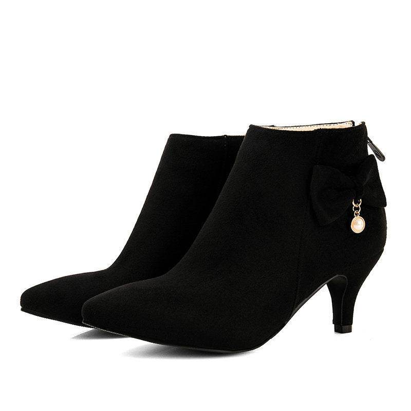 Buycenter Women's Pointed Toe Stiletto Martin Boots - Stylish Autumn Trend - Buy Center