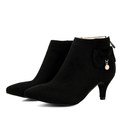 Buycenter Women's Pointed Toe Stiletto Martin Boots - Stylish Autumn Trend - Buy Center