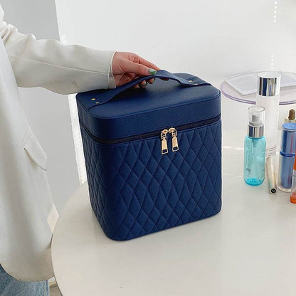 Buycenter Double-Layer Cosmetic Bag with Mirror - Large Capacity Storage - Buy Center