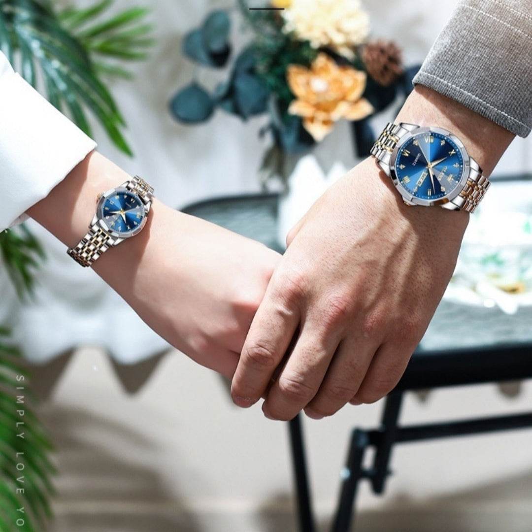 Quartz Couple Watch Set - Stylish Valentine's Gift for Men & Women - Buy Center