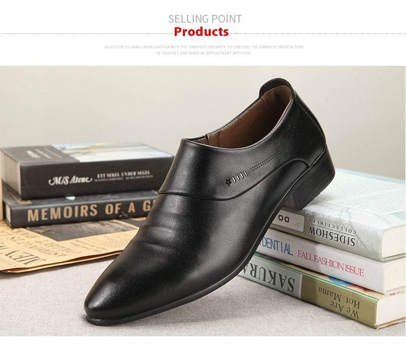 Buycenter Men's Casual Leather Shoes - Low Top & Wear-Resistant Design - Buy Center
