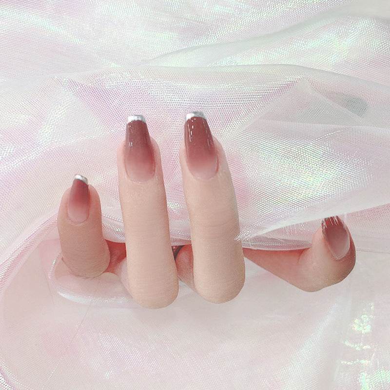 Matte Frosted Almond Nail Glitters - 24 Piece Set with Glue for DIY - Buy Center
