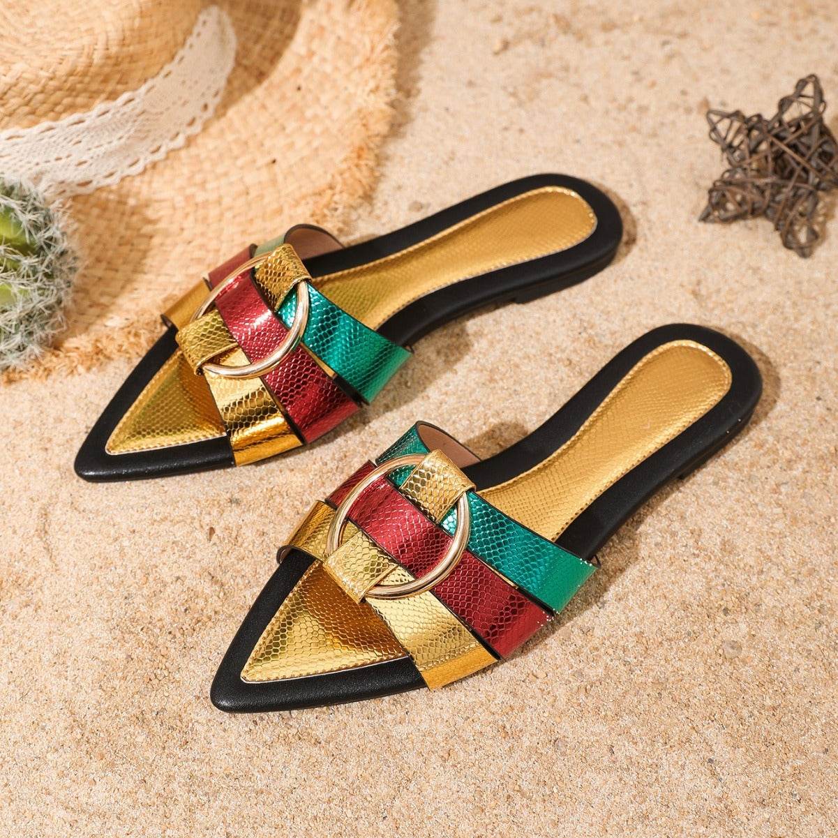 Women's Casual Flat Slippers - Stylish PU Comfort for Everyday Wear - Buy Center