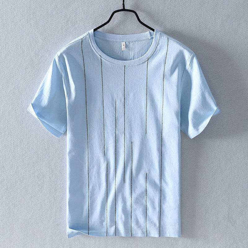 Buycenter Men's Striped T-Shirt - Casual Slim Fit, Short Sleeve Style - Buy Center