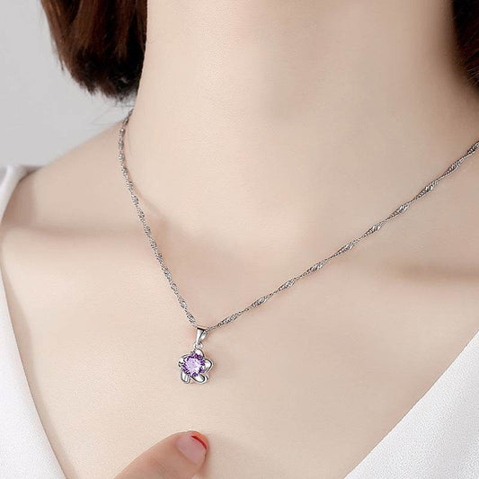 Buycenter Ingot Plum Pendant Necklace - Heart Shape, Copper & Zircon - Buy Center