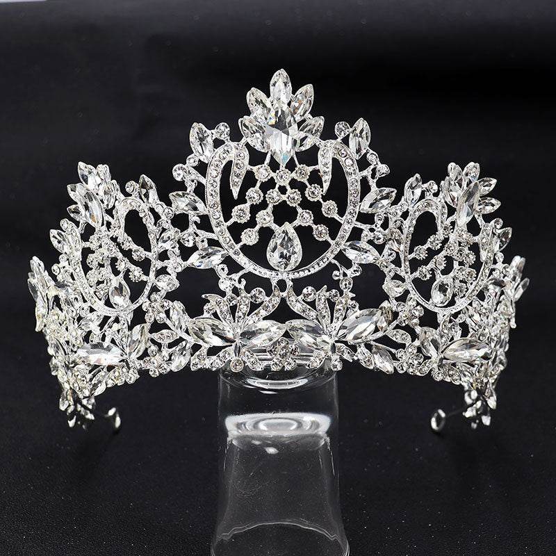 Elegant Flower Horse Eye Tiara - Gold Plated Wedding Crown Jewelry - Buy Center