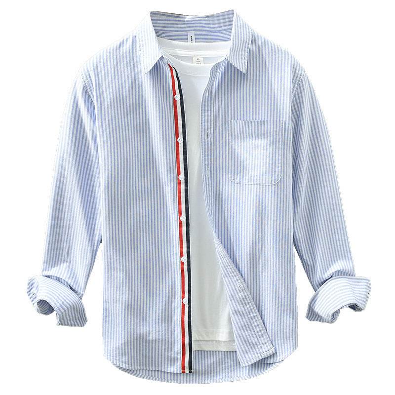 Autumn Japanese Striped Long Sleeve Shirt - Casual & Stylish Cotton Wear - Buy Center