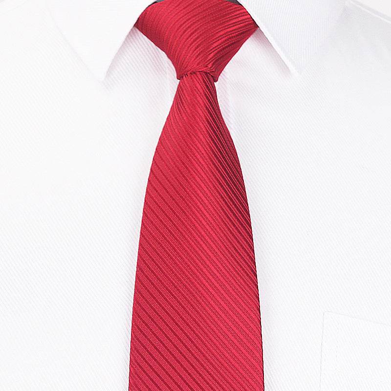 Stylish Dark Striped Tie - 8CM Polyester Hand Tie for Business Wear - Buy Center