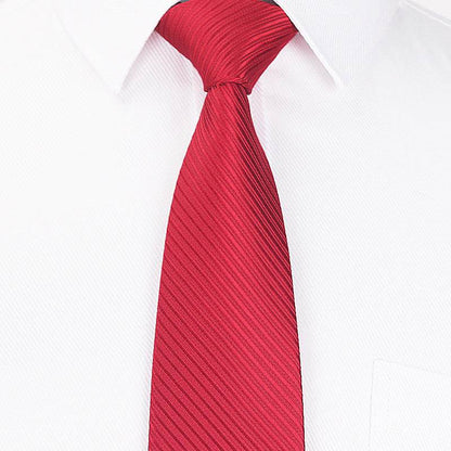 Stylish Dark Striped Tie - 8CM Polyester Hand Tie for Business Wear - Buy Center