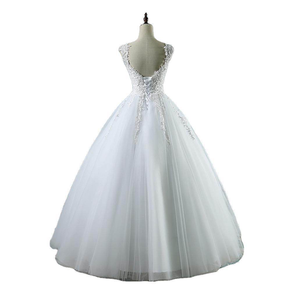 Elegant High Waist Wedding Dress - Deep V-Neck & Princess Skirt Style - Buy Center