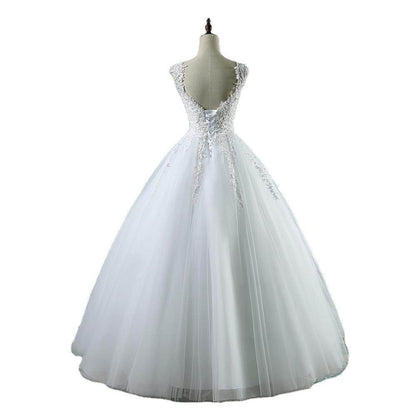 Elegant High Waist Wedding Dress - Deep V-Neck & Princess Skirt Style - Buy Center