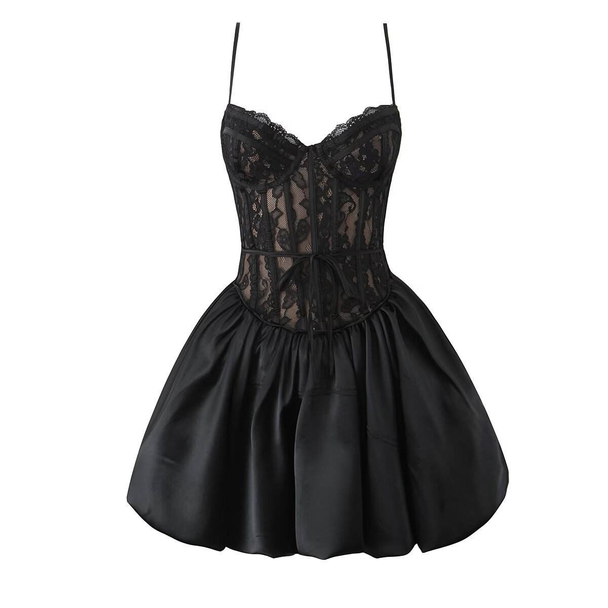 Buycenter Lace Suspender Skirt & Cardigan Set - Elegant 3-Piece Outfit - Buy Center
