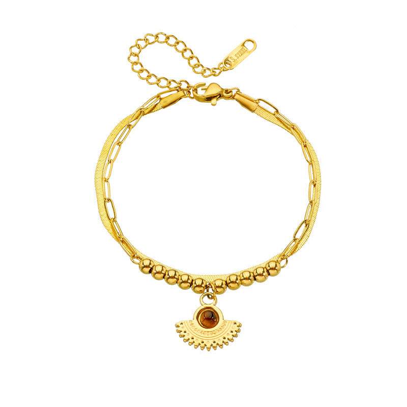 Buycenter Vintage Twin Double-Layer Bracelet - Elegant Stainless Steel Design - Buy Center