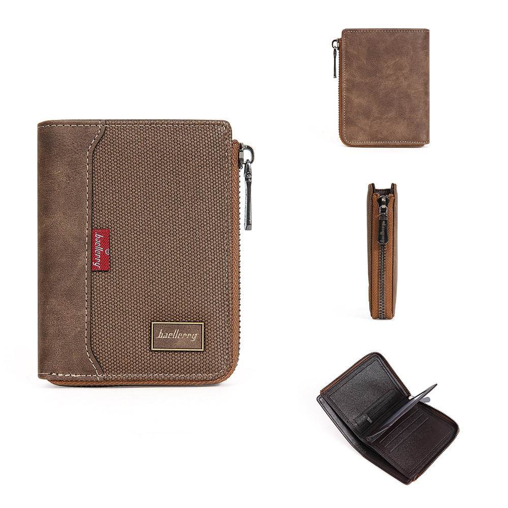 Stylish Men's Wallet - Anti-Magnetic Compact Zipper Coin Purse 2025 - Buy Center