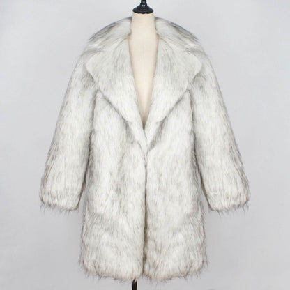 Men's Tailored Faux Fur Coat - Trendy Black & White Wool Blend 2025 - Buy Center